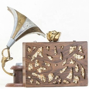 Bolso de mano de lujo para mujer, bolso de mano de noche de madera bordado, monedero de lujo y patrón de caja - Product Image 2