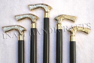 Bastones de madera de diseño con mango de latón Derby para actividades al aire libre para ancianos para senderismo - Product Image 6