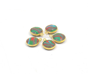 Cuivre Turquoise Pierres Précieuses Résultats Plaqué Or Fabrication de Bijoux Faits à la Main Charme Lunette Pierre De Naissance Boho Connecteur - Product Image 5