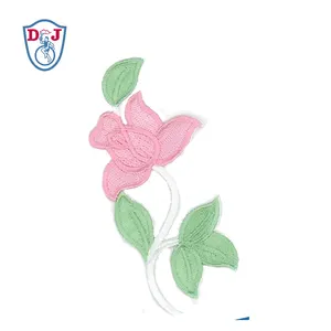 Custom Flower Fabric Applique Embroidery Patch Iron On Embroidered Tulip design