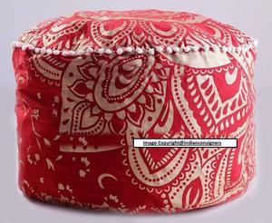 Ombre Mandala ดอกไม้ออตโตมัน pouf 22นิ้วนุ่มพิมพ์ลายสวยงามทำด้วยมือช่างฝีมืออินเดียทอเทคนิคมากมาย - Product Image 1