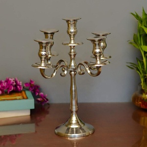 Portavelas de lujo para decoración del hogar, Metal en latón, aluminio, alto acabado, soporte para velas, chapado y recipiente para velas pulidas - Product Image 4
