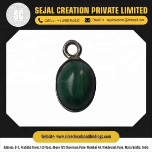 Connecteurs de pierres précieuses de lunette, Onyx vert naturel, connecteurs de bijoux - Product Image 2