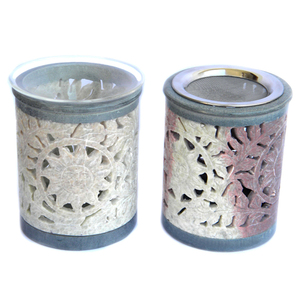 Pierre stéatite naturelle pour spa Forme unique Conception simple Sculpture solaire Brûleur à mazout aromatique pour la décoration - Product Image 1