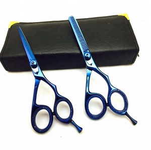 Juego de tijeras de adelgazamiento para corte de pelo de peluquero de acero inoxidable de alta calidad profesional 5,5 6,5 7 pulgadas punta recta afilada para belleza - Product Image 1