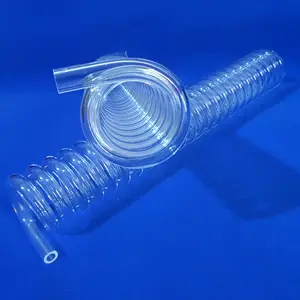 Tubo de cuarzo grande transparente, tubo de cristal de cuarzo en espiral, se acepta personalizado