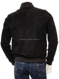 Personalizado de cuero genuino de gamuza negro MA-1 vuelo Bomber Chaqueta Hombre - Product Image 2
