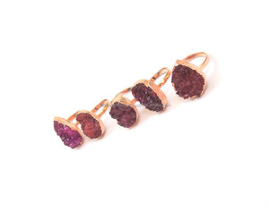 แหวนโบโฮคลาสสิกทำด้วยมือทำจากเงินและโรสโกลด์พร้อมพลอยควอทซ์แสงอาทิตย์หลายสีตามธรรมชาติ - Product Image 3