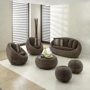 hochwertiges PVC poly rattan synthetisches sofa esszimmermöbel garten gartenmöbel für draußen vietnam