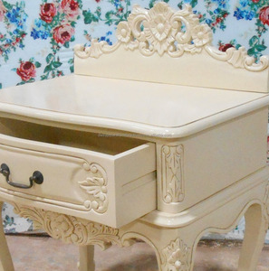 Meubles peints indonésien blanc, meuble de table, chambre à coucher française - Product Image 6