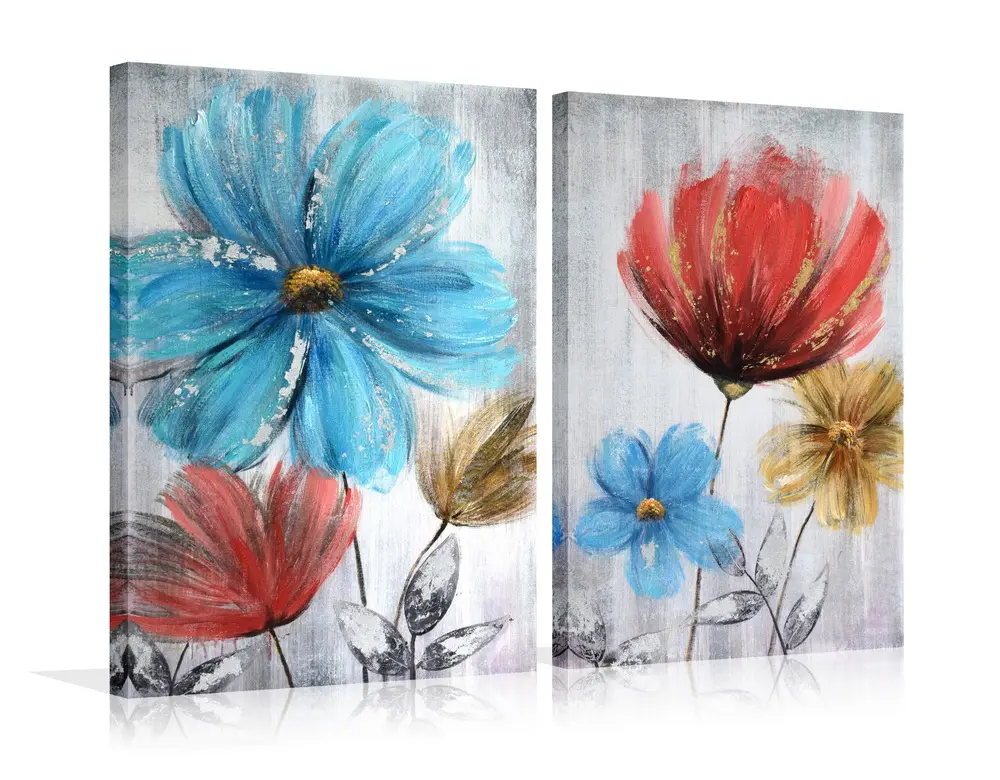 Handmade wall decoration painting flower painting on canvas