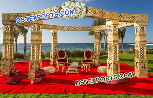 Mandapam doré ouvert pour mariage indien, dernier modèle, élégant et luxueux, à vendre en Australie pour événements - Product Image 4