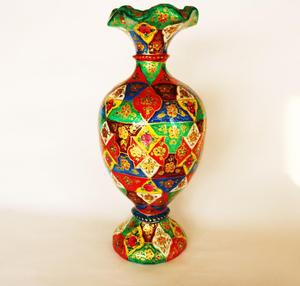 Vase en peau de chameau peint à la main, vase suspendu en peau de chameau peint à la main, lampe de nuit - Product Image 1