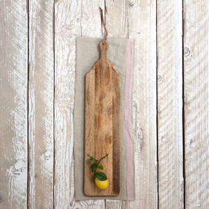 Planche à découper rectangulaire en bois avec poignée, finition bois naturel - Product Image 4