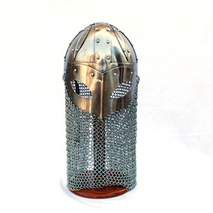 Casque Gjermundbu médiéval antique de haute qualité, avec camail, aventail et protège-yeux, SAIWH928 - Product Image 1