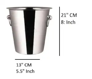 Solid 50 Oz Mirror Finish Stainless Steel Wine Ice Bucket