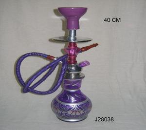 Shisha Hookah en verre avec tige métallique, plusieurs couleurs disponibles, boîte avec partie en céramique violette, produit de qualité - Product Image 5