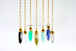 Little Spikes จี้พลอย18นิ้วยาวสร้อยคอ-16X5มม. ทองหมวกแหลมจี้สร้อยคอ