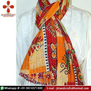 Hot Sale Vintage Sari Patchwork Reversible Handmade Kantha <b>Shawl</b> - Product Image 1