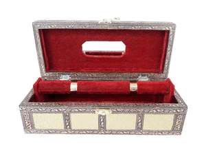 GOLDEN ARTIFICIAL LEATHER FINISH, WOODEN HANDMADE 1-<b>ROLL</b> BANGLE BOX / BRACELET BOX - Product Image 2