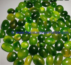 Hydrogrossular โกเมน Idocrase ขัดสีเขียว Cabochons ของแท้ - Product Image 1
