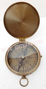 Boussole en laiton nautique antique avec logo personnalisé Horloge poème de travail plat maritime vintage en métal poli fait à la main style européen haut - Product Image 2