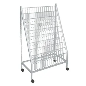 Weiß metall draht magazin rack display stand
