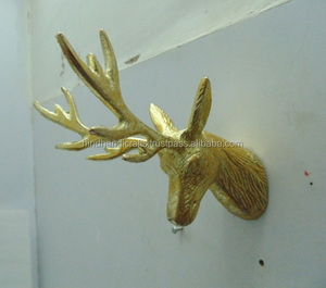 Décoration murale en forme de tête d'animal sculptée, pour la maison et les restaurants, qualité supérieure, fabriquée par un fabricant indien. - Product Image 1