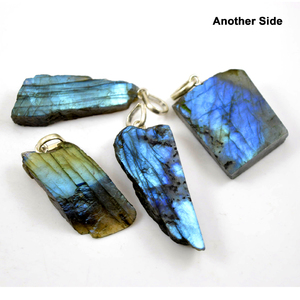 Pendentif Labradorite feu bleu pierre précieuse naturelle tranche gros Lot de spécimen minéral Labradorite - Product Image 4