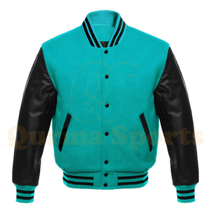 Veste variante en laine, manches en cuir - Product Image 3