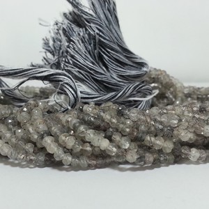 3มม. 4มม. ลูกปัดหินอัญมณีเจียระไนเป็นรูไทล์สีดำธรรมชาติสำหรับการตั้งค่าเครื่องประดับตอนนี้จากผู้ผลิตโดยตรงออนไลน์ - Product Image 1