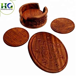 2024 Meilleure vente Sous-verres à thé en bois sculpté de style classique - Product Image 2