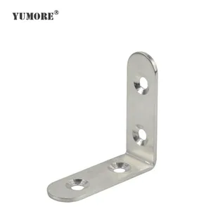 OEM wall flat glass L shape 90 degree corner connection invisible metal floating shelf brackets rustproof