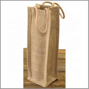 Bolsa de botella de vino de yute ecológica con asa de cuerda Saco de regalo de embalaje reutilizable biodegradable para marca, venta minorista y eventos - Product Image 5