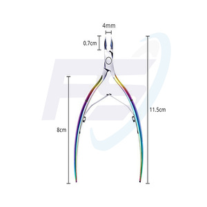Pinza de cutícula 1/2, doble muelle, acero inoxidable - Product Image 4