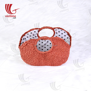 Sac de plage en paille naturelle avec pompon en perles décorations florales pour l'été sac à main de style vintage fabriqué au Vietnam vente en gros - Product Image 5