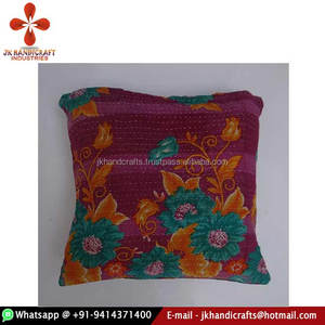 Indian Latest 2017 Floral Design Ethnic Vintage Cotton Kantha <b>Cushion</b> <b>Cover</b> - Product Image 2