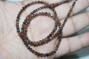 Collar de Cuentas de Diamantes Naturales Marrones de Alta Calidad, de 2 mm a 3 mm, Collar de Cuentas de una Sola Hilera - Product Image 2