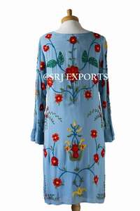 Vestido de fiesta clásico de manga larga, estilo Masterly, impresionante, forrado, gama alta, Banjara, Túnica con bordado Floral, trabajo - Product Image 2