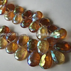 Hessonite Garnet Segi Pear Briolette 8-10Mm Batu Permata Manik