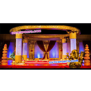 Mandap de Fibra de Cristal para Bodas, Diseño de Pilar en Espiral, Estilo Moderno, Fácil Montaje, Tamaño y Color Personalizables para Eventos de Boda - Product Image 1