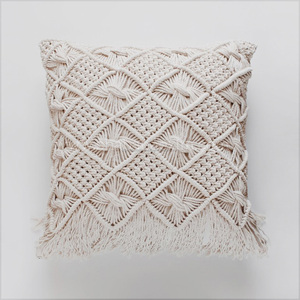 Luxury Black Macrame Pillow <b>Cover</b> Square Outdoor <b>Cushion</b> Decorative for Home for Sofa & Dorm Room - Product Image 5