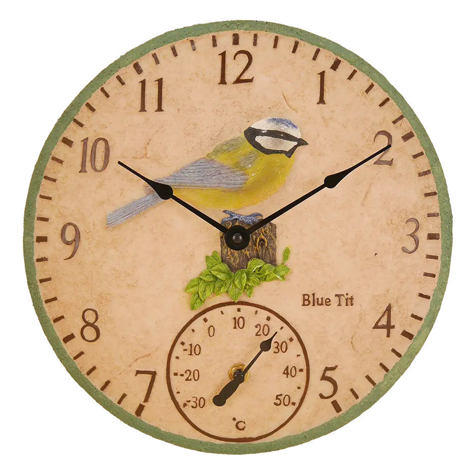 12 pouces En Plein Air De Jardin En Polyrésine Horloge Thermomètre