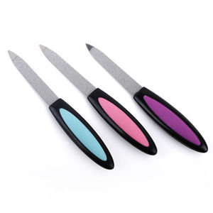 Lima de uñas de metal con mango de plástico Logotipo personalizado Acero inoxidable Mejor lima de uñas Manicura Pedicura Herramienta de cuidado de uñas - Product Image 5