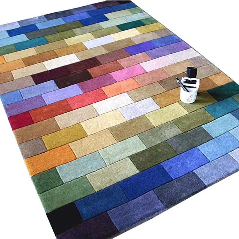 Абстрактный современный дизайн Красочные шерстяные ковры ручной работы
