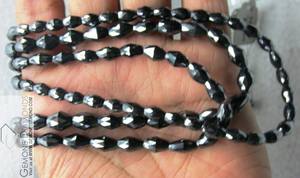 Collar de cuentas facetadas de color negro, moissanita de corte de tambor de la India, collar de cuentas de moissanita 100% genuinas - Product Image 4