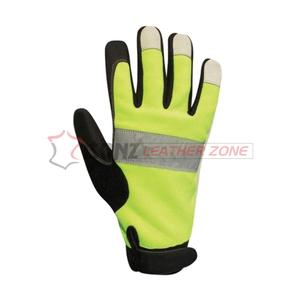 Gants de travail multi-usages anti-choc pour mécaniciens en cuir véritable résistants à la chaleur avec manchette droite de 10 pouces et rangement pour outils - Product Image 4