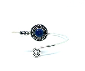 Handmade <b>Fashion</b> <b>Cuff</b> <b>Bracelet</b> Adjustable Oxidized Silver Bangles with Lapis Stone Luxury Jewelries - Product Image 1