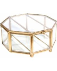 Boîte à bijoux hexagonale en verre avec chaîne - Product Image 2