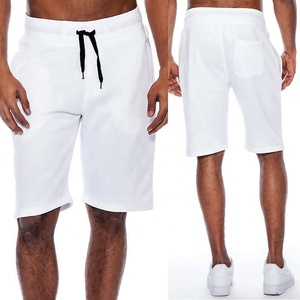 Venta superior Unisex Casual 100% algodón sudor pantalones cortos patrón sólido Jogger playa Boardshorts secado rápido ecológico liso teñido Terry - Product Image 4